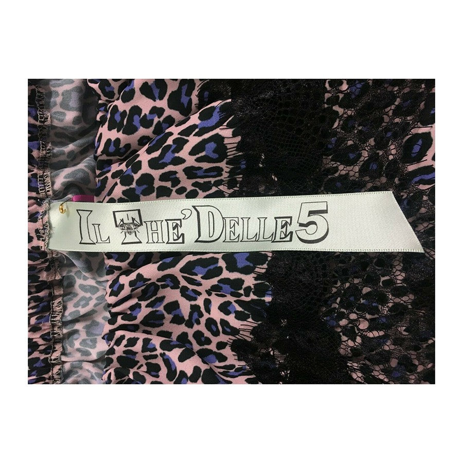 IL THE DELLE 5 Abito donna maculato manica lunga pizzo DORIS35 ST MADE IN ITALY
