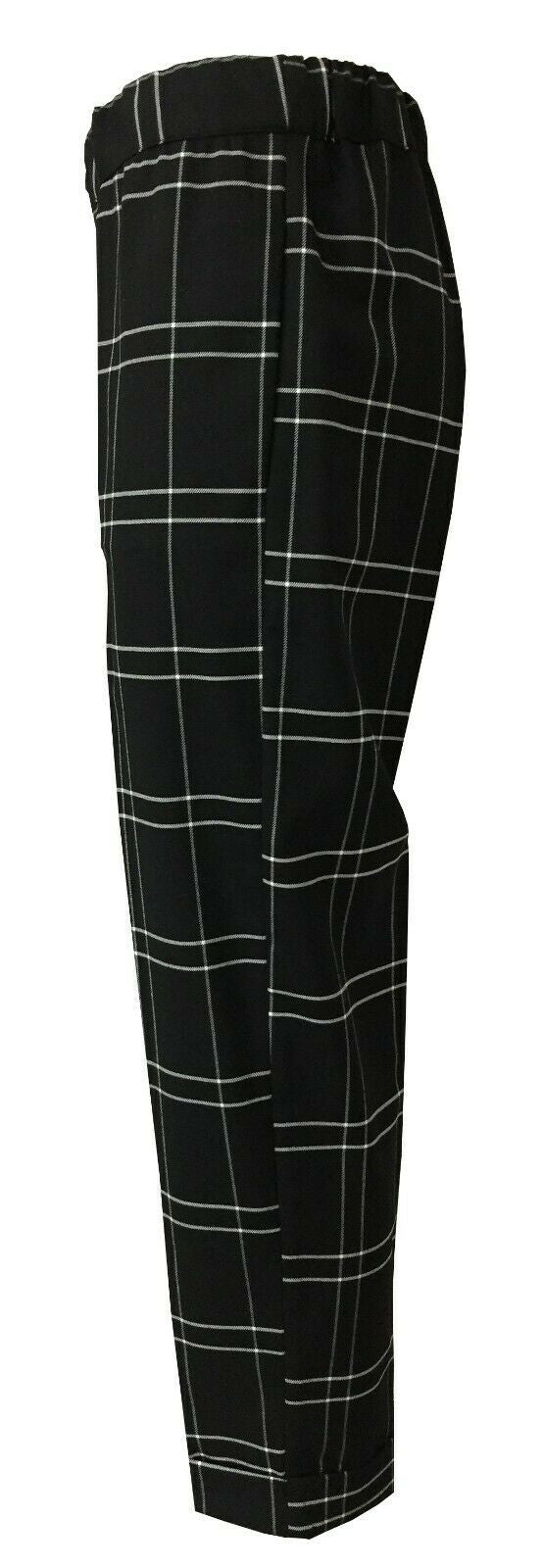 LIVIANA CONTI pantalone donna quadri nero/bianco F0WM33 MADE IN ITALY