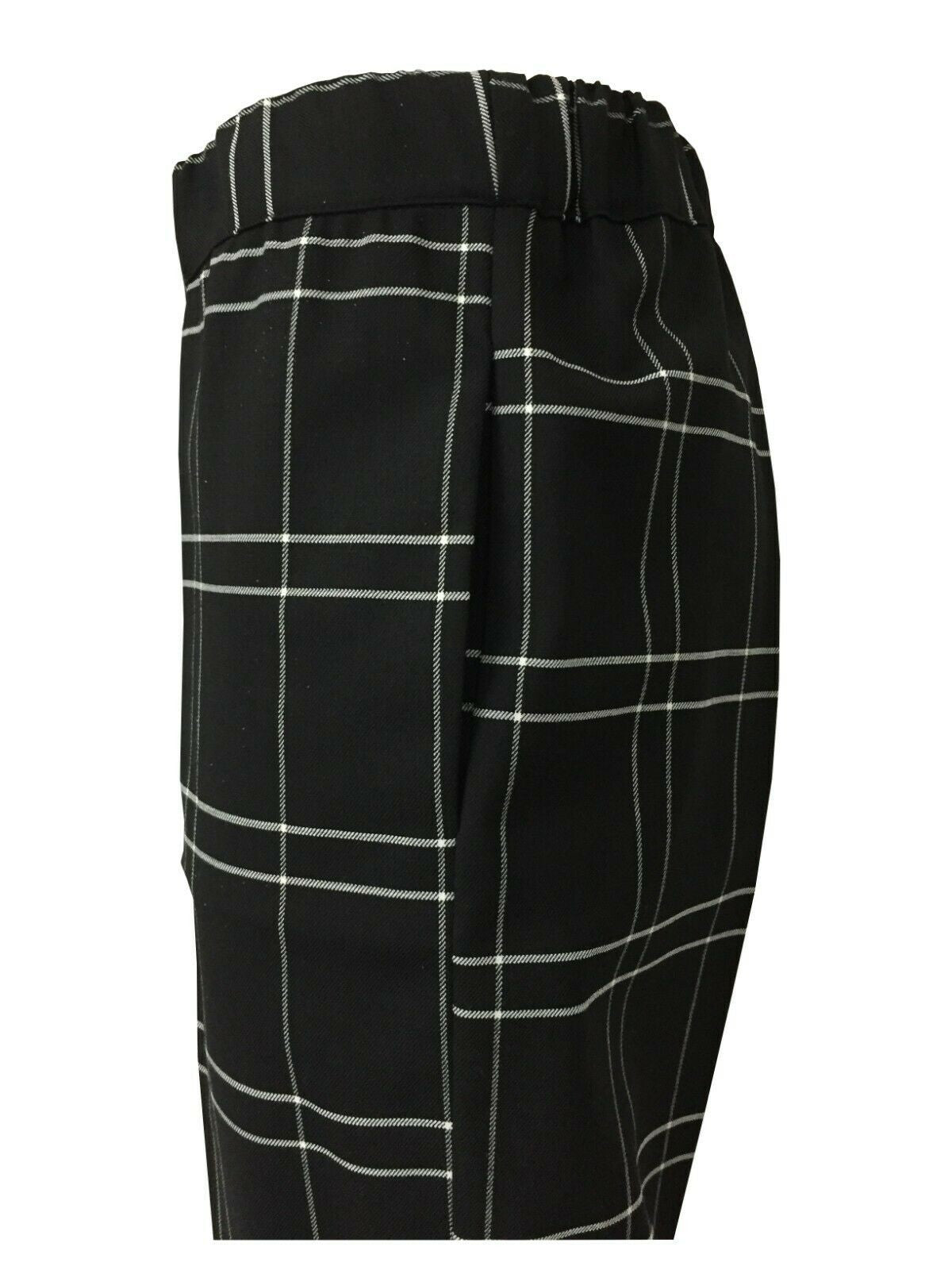 LIVIANA CONTI pantalone donna quadri nero/bianco F0WM33 MADE IN ITALY