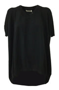 LIVIANA CONTI maglia donna over nera mezze maniche F0WB01  MADE IN ITALY