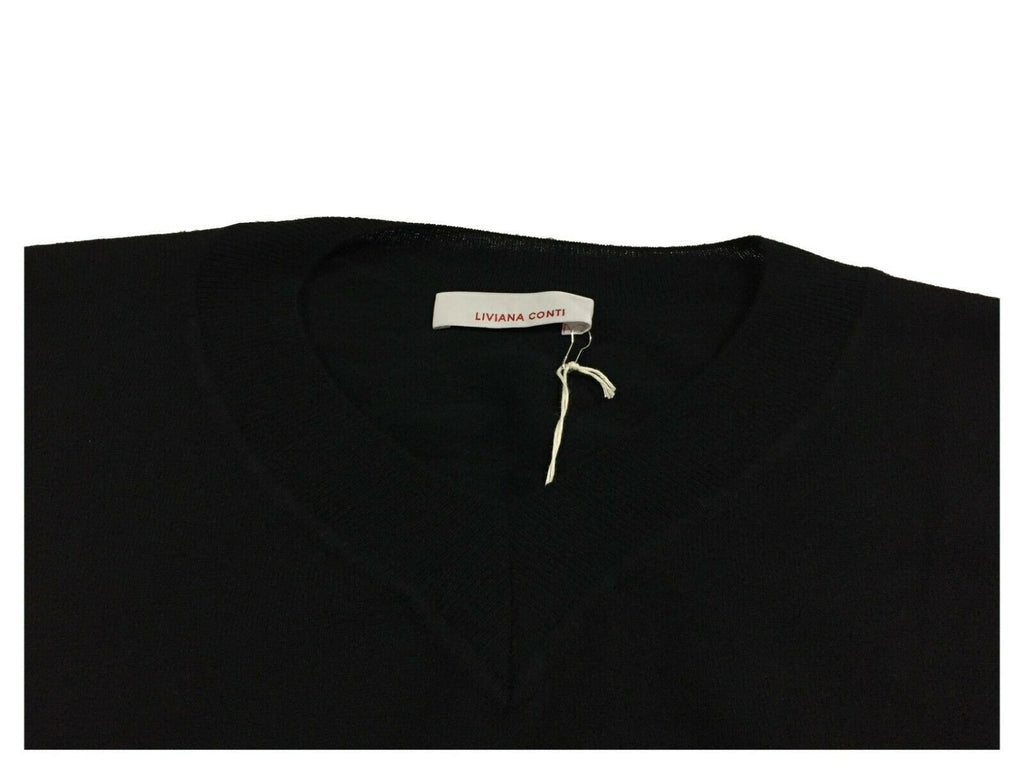 LIVIANA CONTI maglia donna over nera mezze maniche F0WB01  MADE IN ITALY