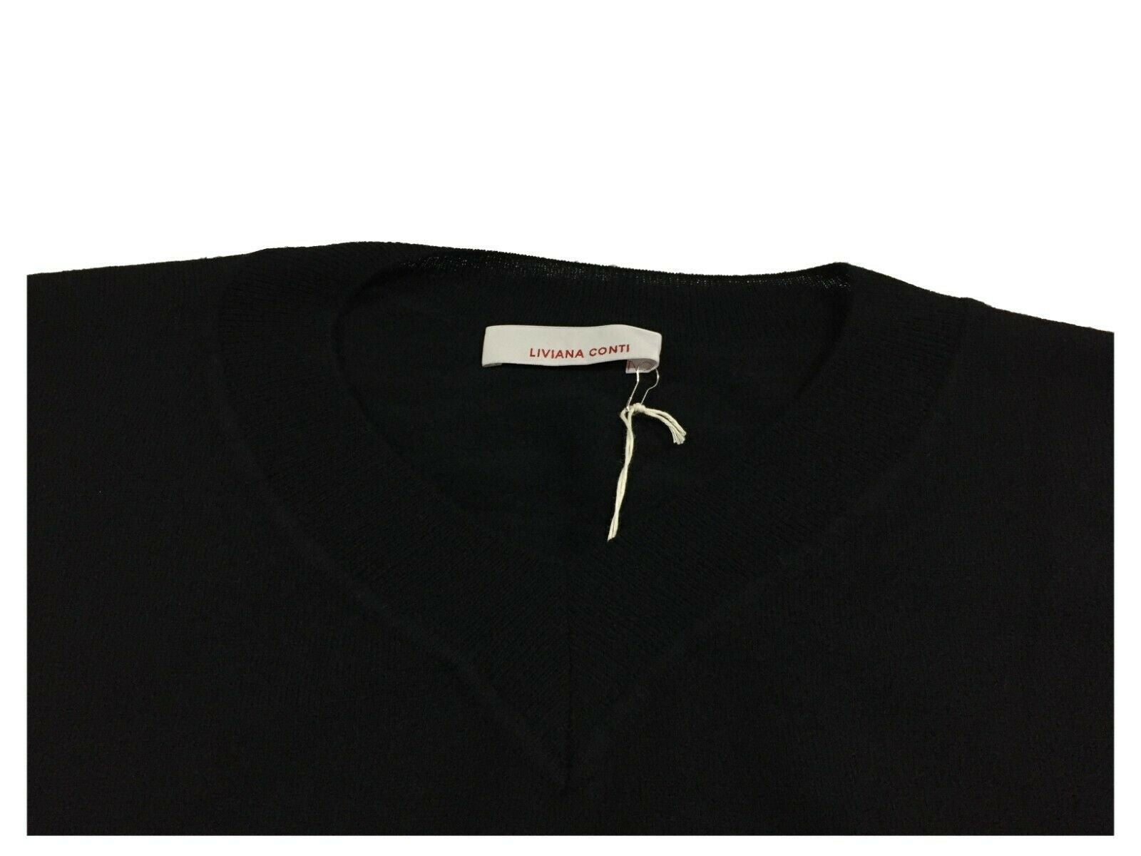 LIVIANA CONTI maglia donna over nera mezze maniche F0WB01  MADE IN ITALY