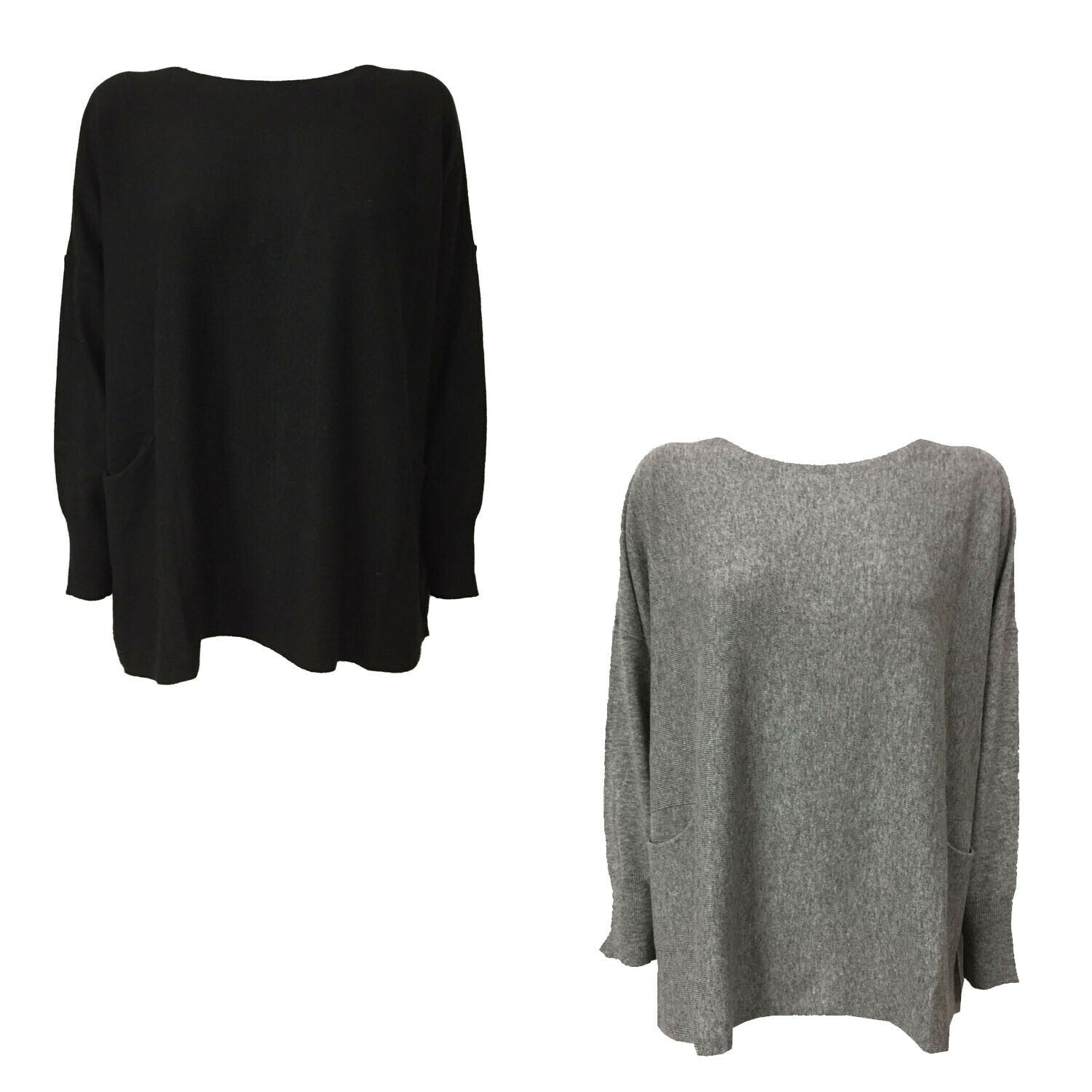 LA FEE MARABOUTEE maglia donna girocollo over manica lunga FC5111 MADE IN ITALY