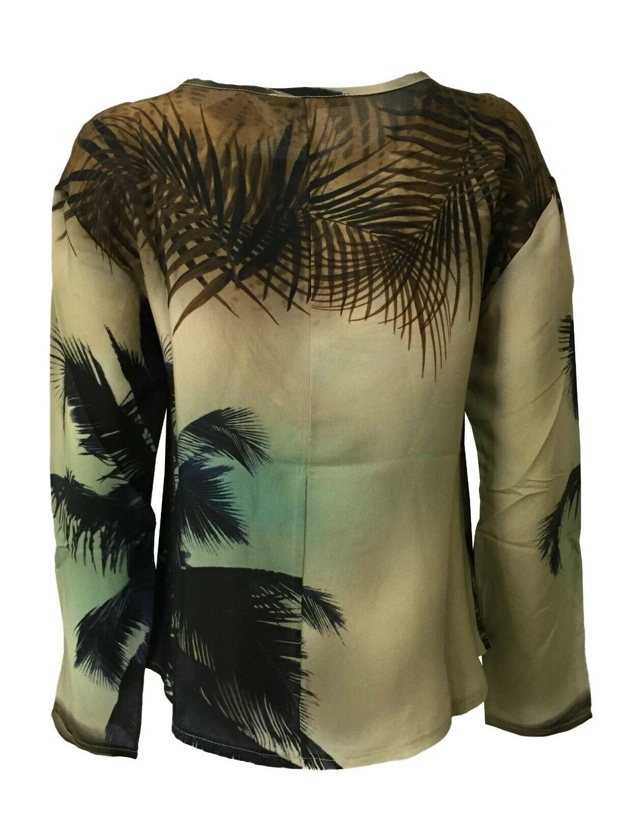 LA FEE MARABOUTEE blusa donna girocollo manica lunga fantasia nero/moro/verde FC5063 MADE IN ITALY