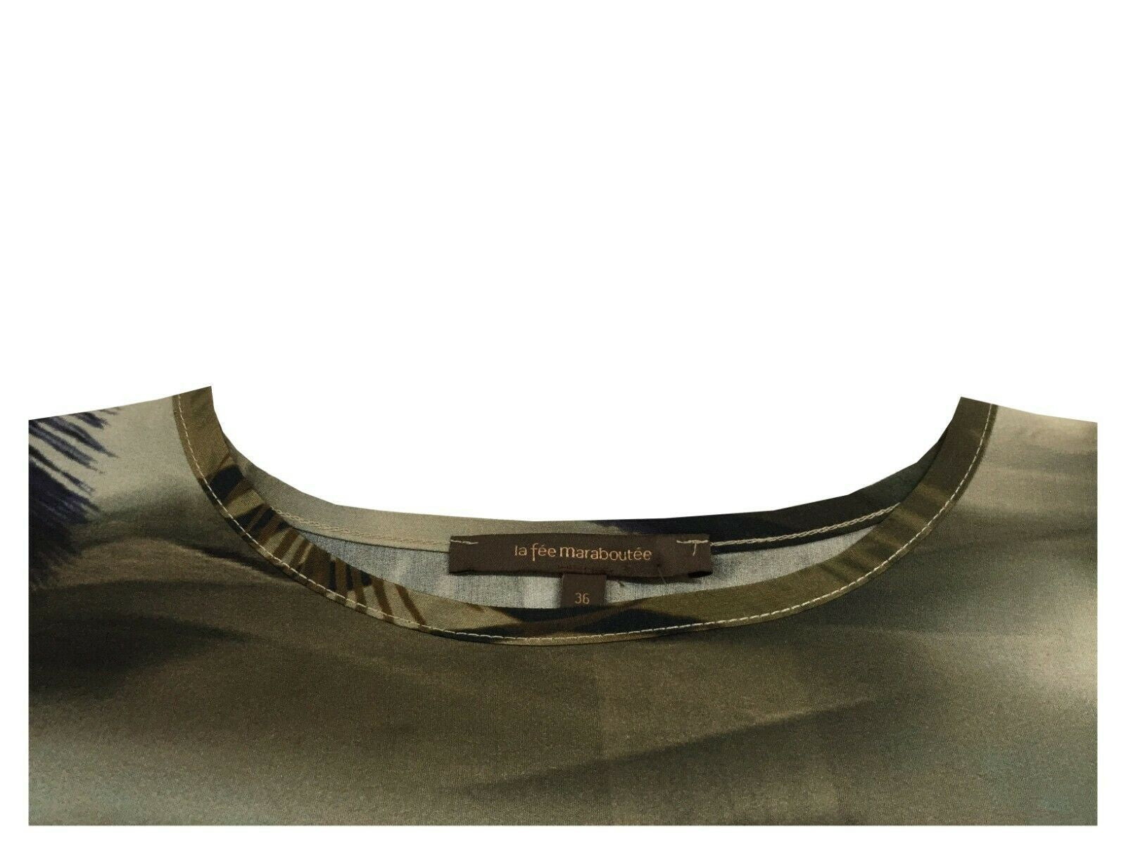 LA FEE MARABOUTEE blusa donna girocollo manica lunga fantasia nero/moro/verde FC5063 MADE IN ITALY