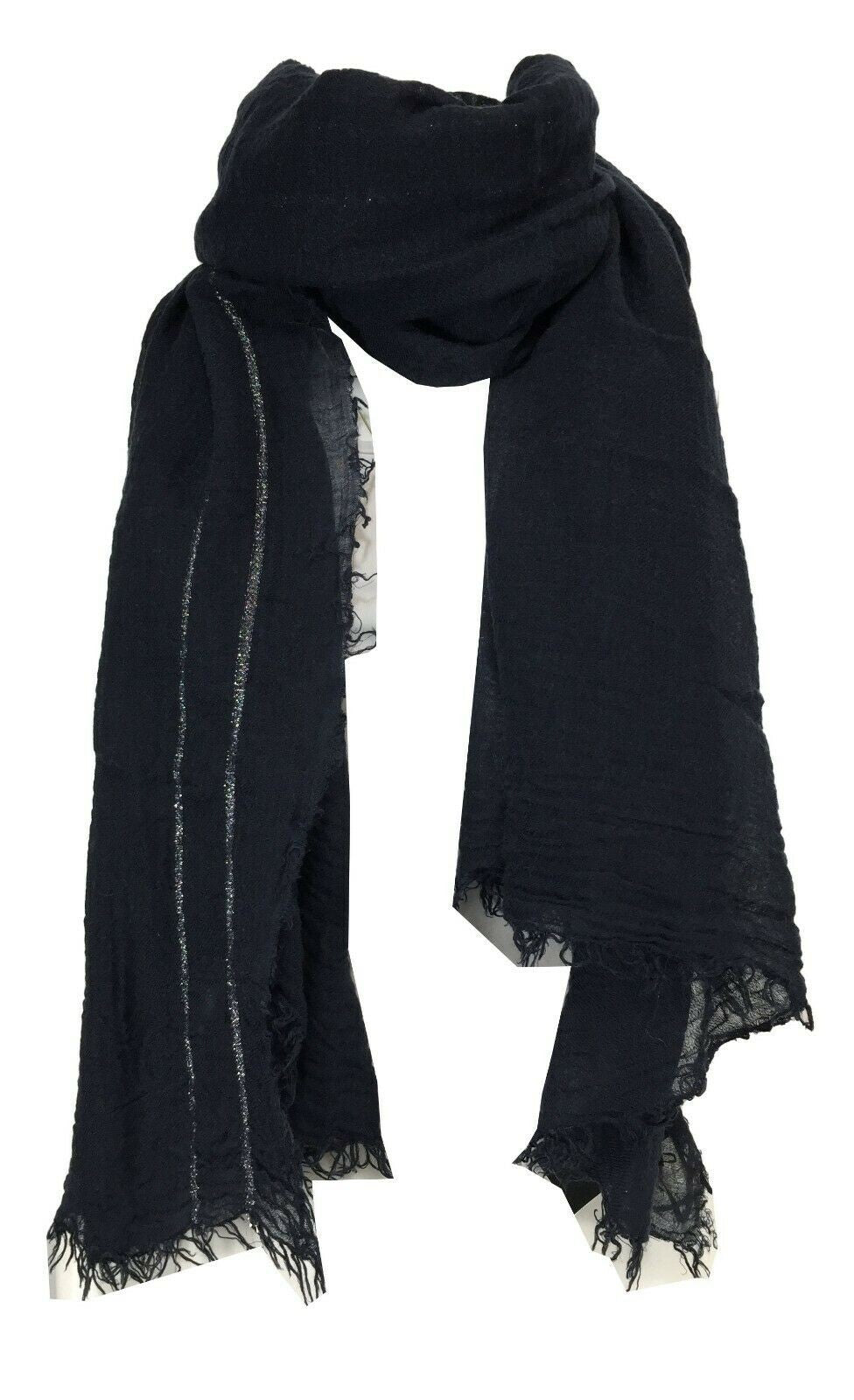 LA FEE MARABOUTEE sciarpa donna con righe lurex art FC5471 MADE IN ITALY