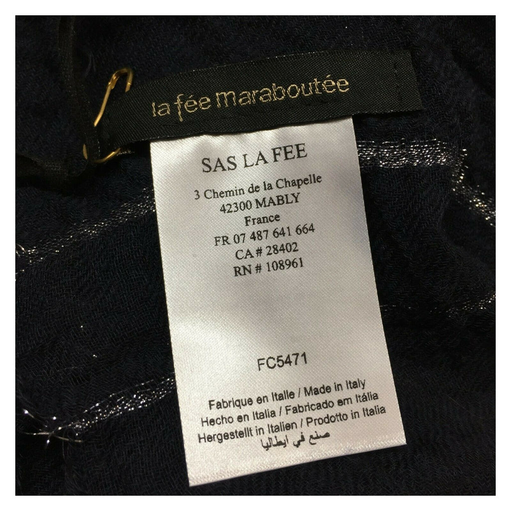 LA FEE MARABOUTEE sciarpa donna con righe lurex art FC5471 MADE IN ITALY