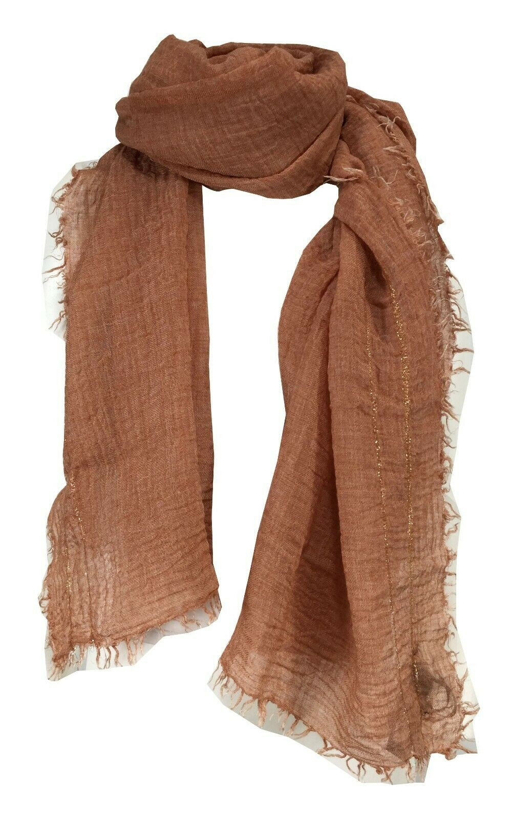 LA FEE MARABOUTEE sciarpa donna con righe lurex art FC5471 MADE IN ITALY