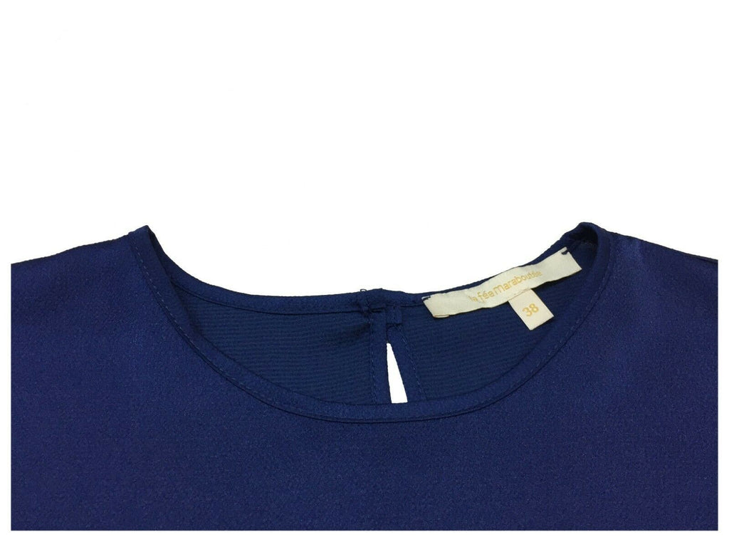 LA FEE MARABOUTEE abito donna manica 3/4 bluette art FC5197  MADE IN ITALY