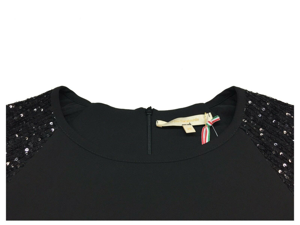 LA FEE MARABOUTEE abito donna manica lunga  nero art FC5114  MADE IN ITALY