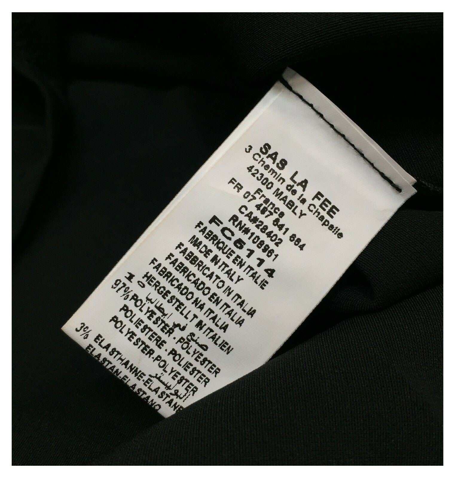 LA FEE MARABOUTEE abito donna manica lunga  nero art FC5114  MADE IN ITALY