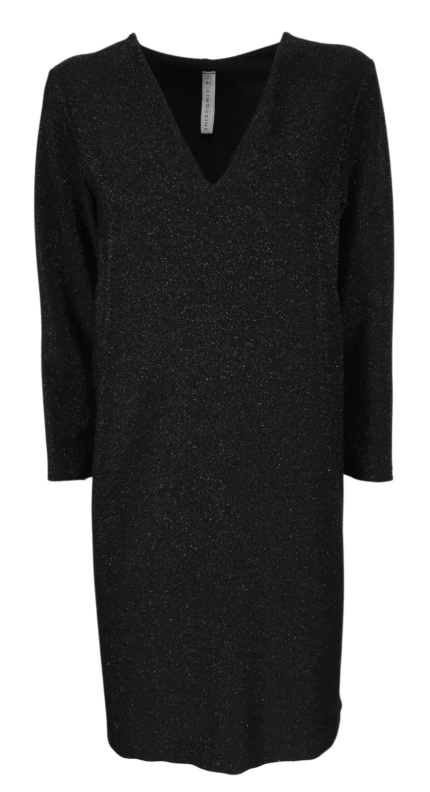 BE LIMOUSINE  abito donna manica lunga nero lurex art LY051L  MADE IN ITALY