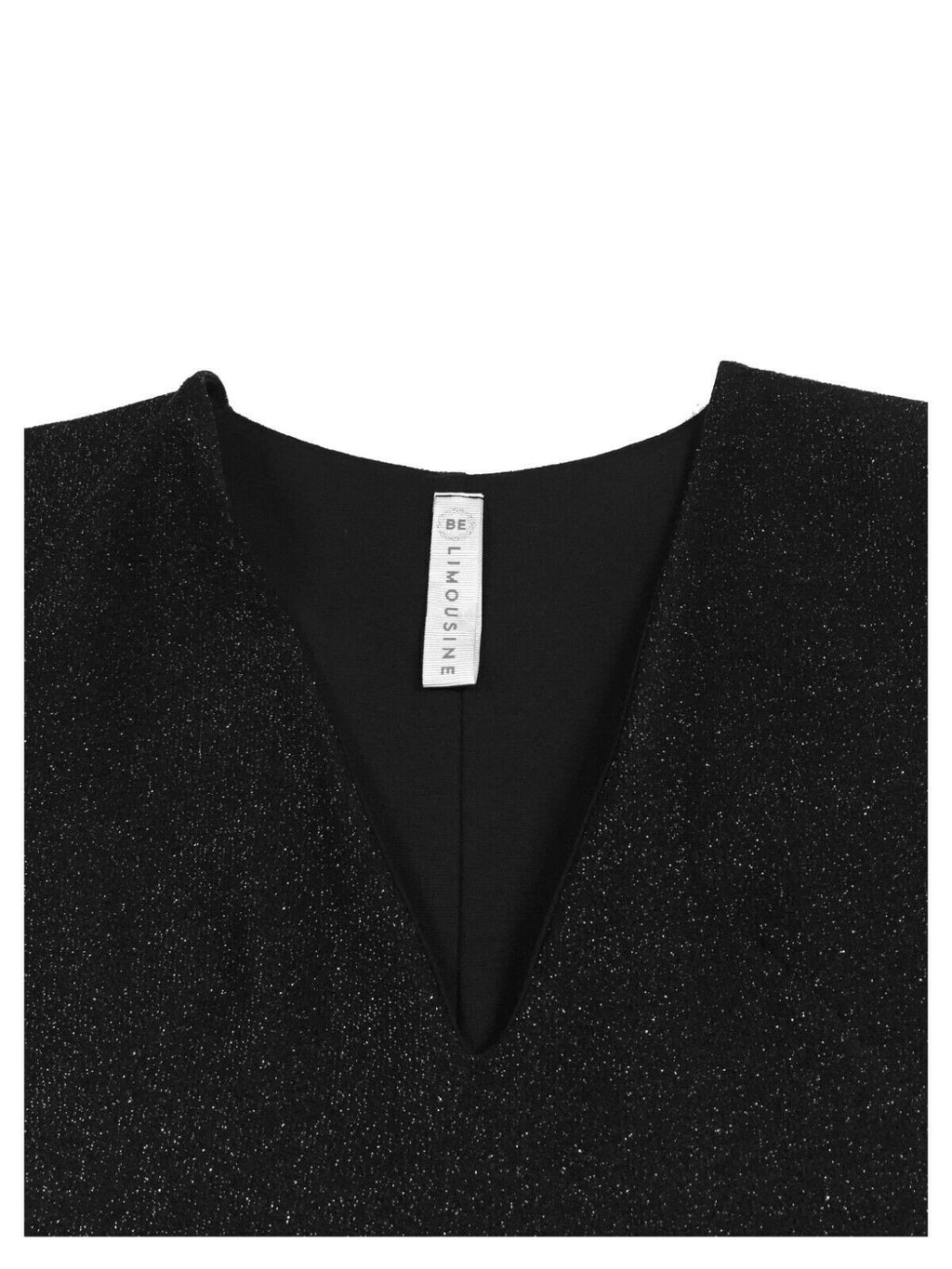 BE LIMOUSINE  abito donna manica lunga nero lurex art LY051L  MADE IN ITALY