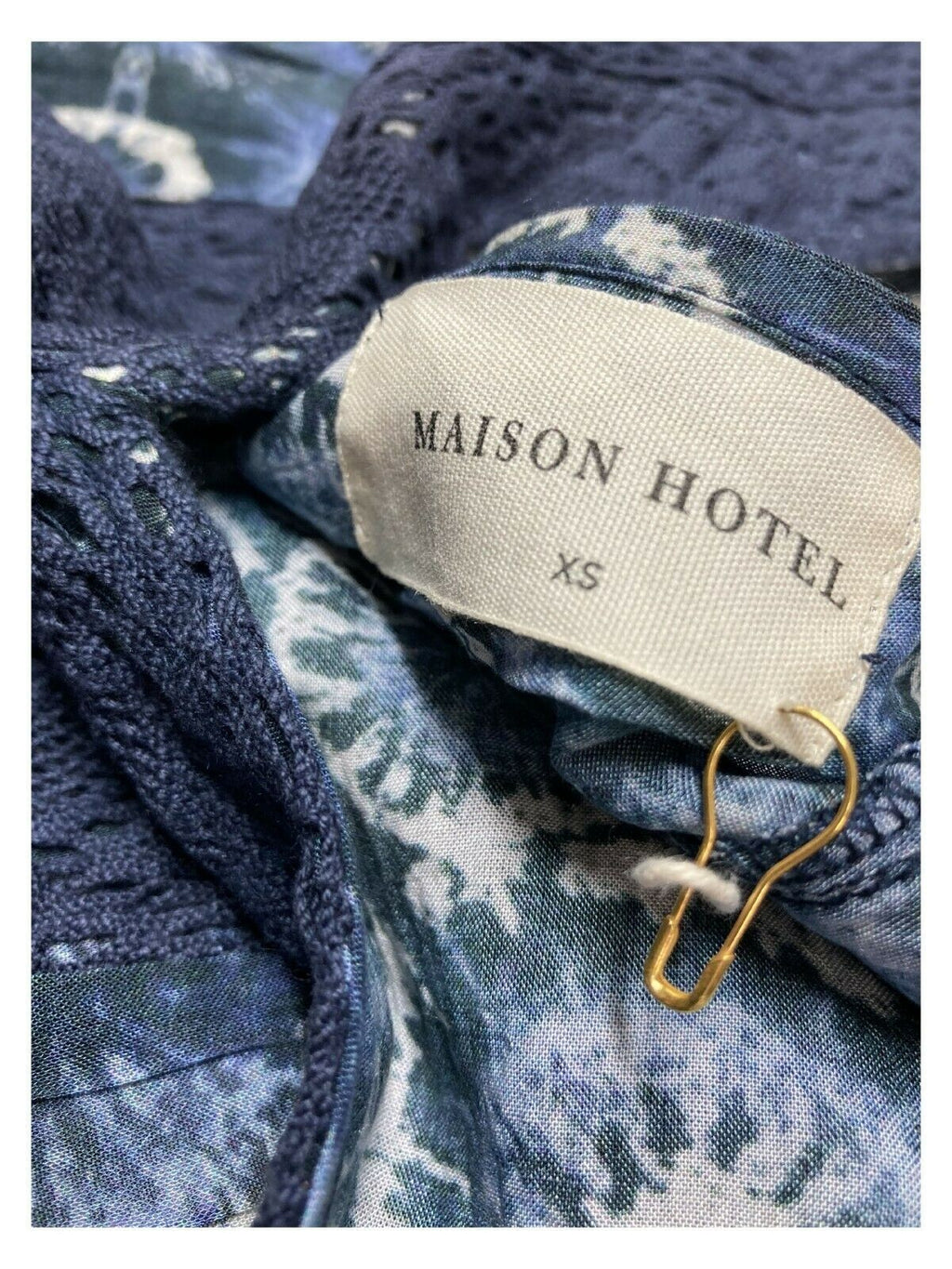 MAISON HOTEL abito donna blu chiaro lungo con balza foderato VINA FANTASIA 100% viscosa