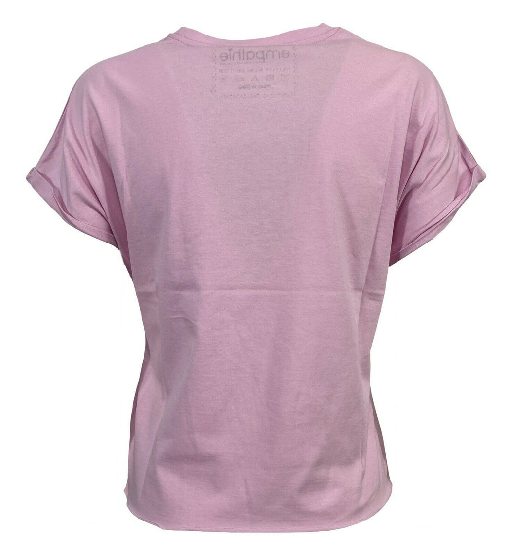 EMPATHIE T-shirt donna rosa manica scesa mod S2100202 100% cotone MADE IN ITALY