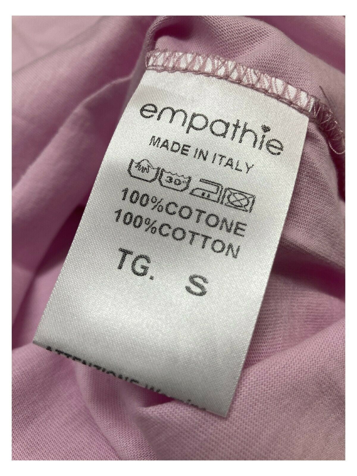 EMPATHIE T-shirt donna rosa manica scesa mod S2100202 100% cotone MADE IN ITALY