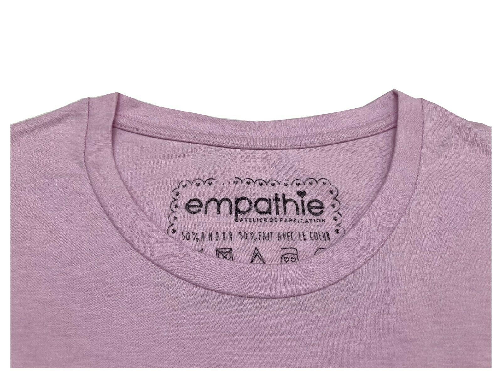 EMPATHIE T-shirt donna rosa manica scesa mod S2100202 100% cotone MADE IN ITALY