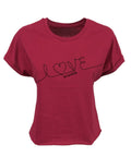 EMPATHIE T-shirt donna ciclamino manica scesa mod S2100201 100% cotone MADE IN ITALY