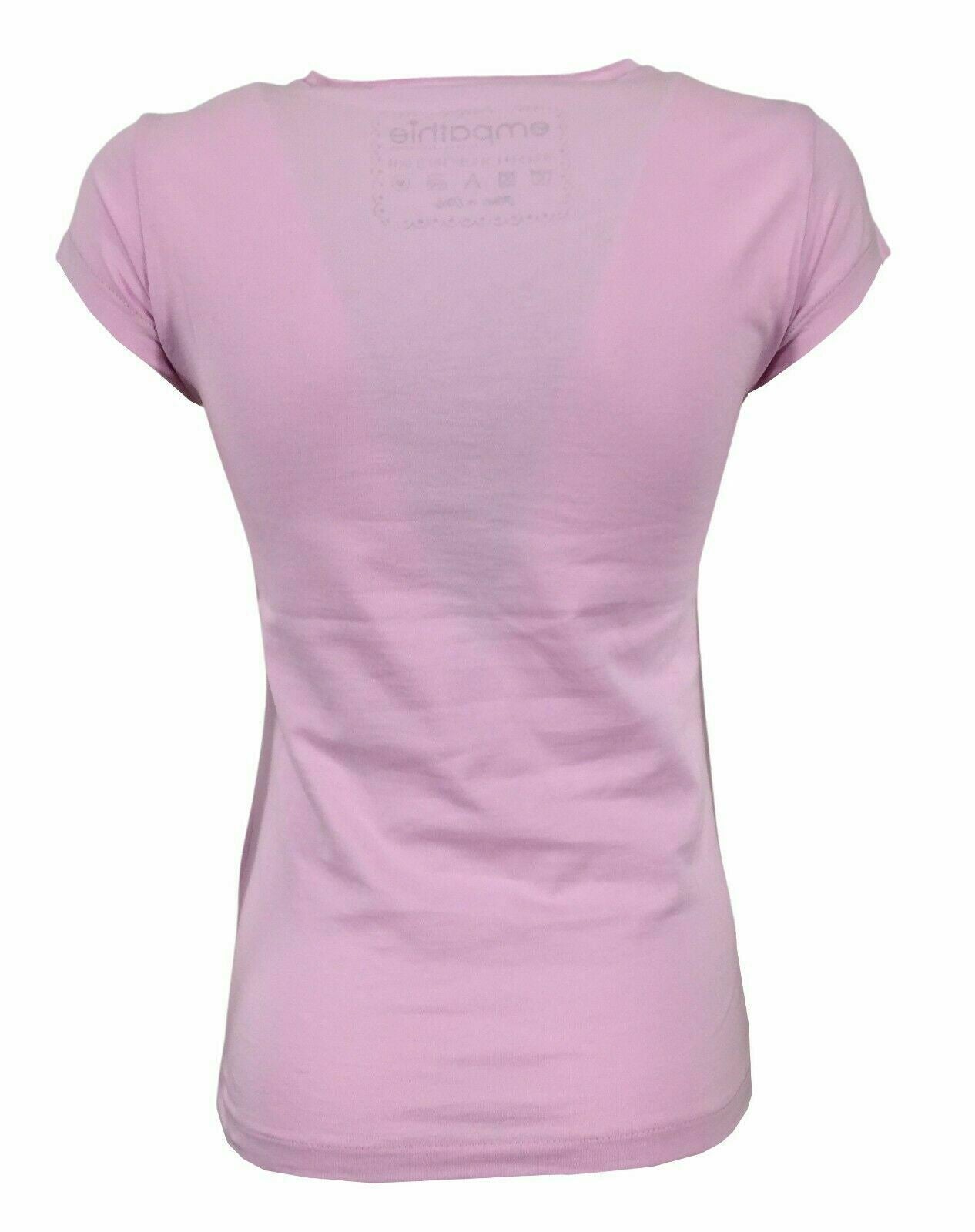 EMPATHIE T-shirt donna mezza manica rosa mod S2100108 100% cotone MADE IN ITALY