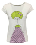 EMPATHIE T-shirt donna mezza manica bianca mod S2100102 100% cotone MADE IN ITALY
