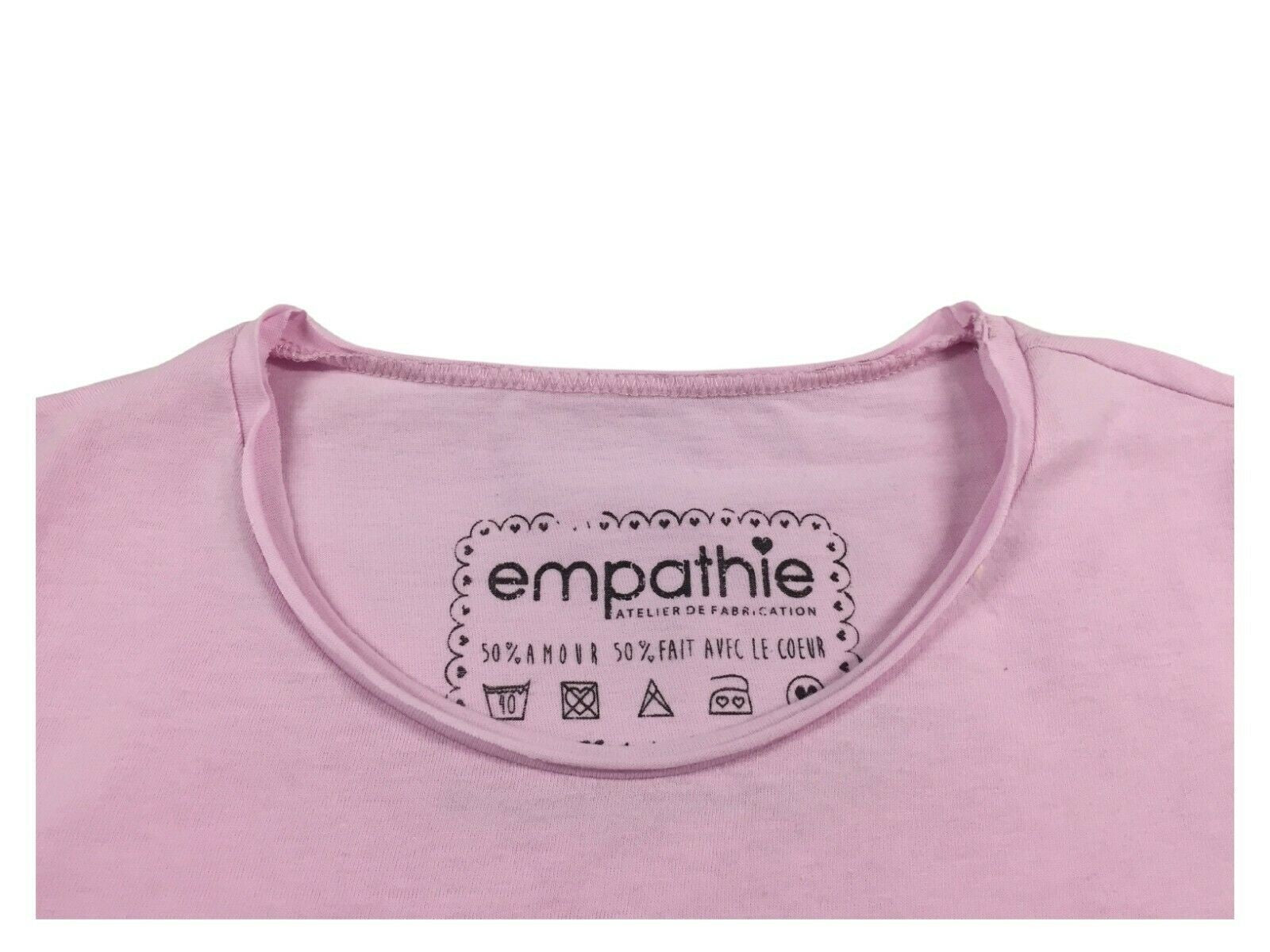 EMPATHIE T-shirt donna mezza manica rosa mod S2100103 100% cotone MADE IN ITALY