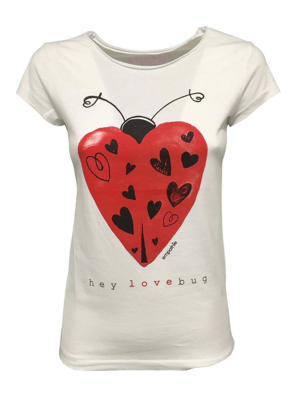 EMPATHIE T-shirt donna mezza manica bianca mod S2100106 100% cotone MADE IN ITALY