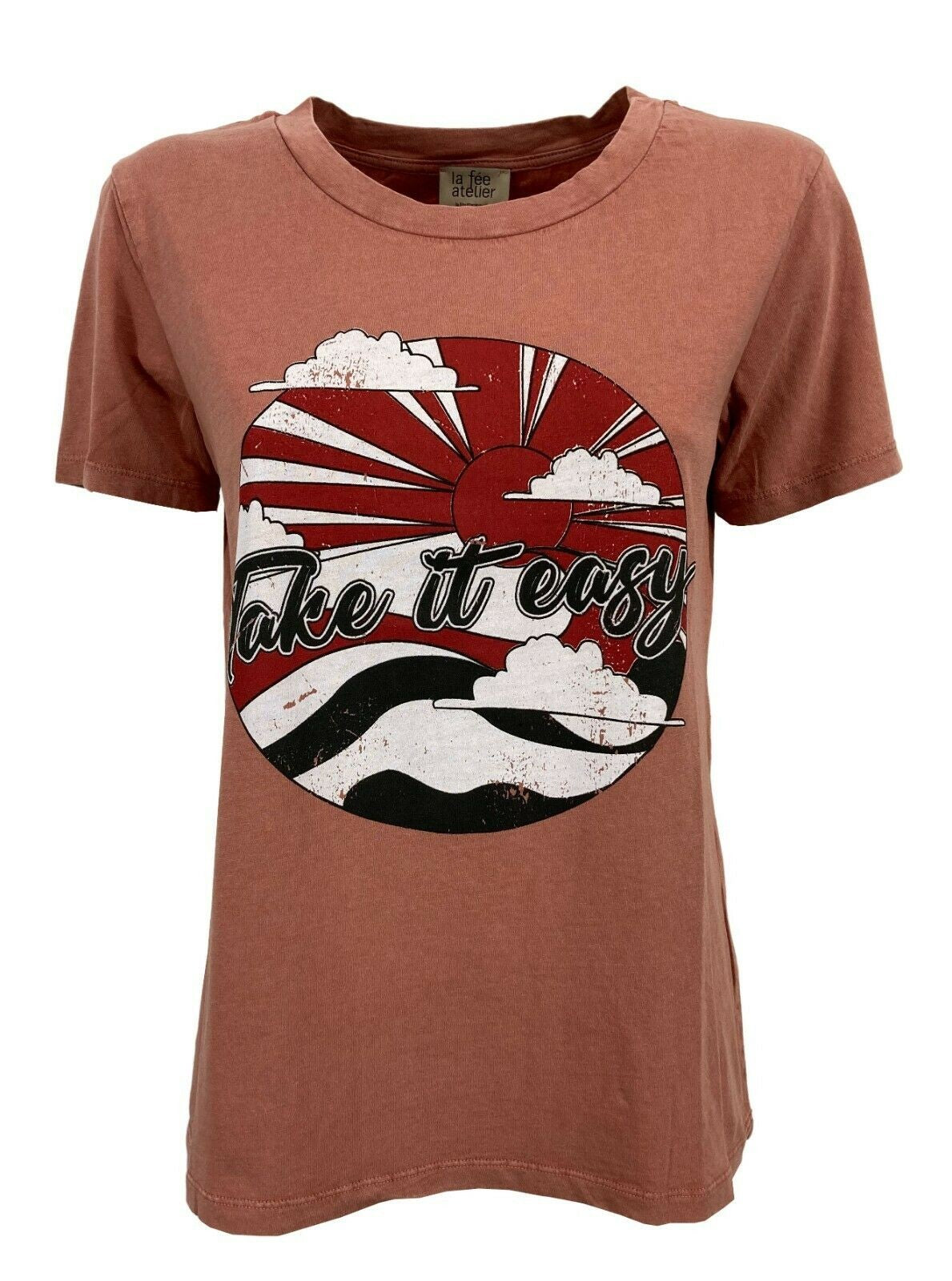 LA FEE MARABOUTEE t-shirt donna  lavaggio used art FA-TS-MAE 100% cotone MADE IN ITALY