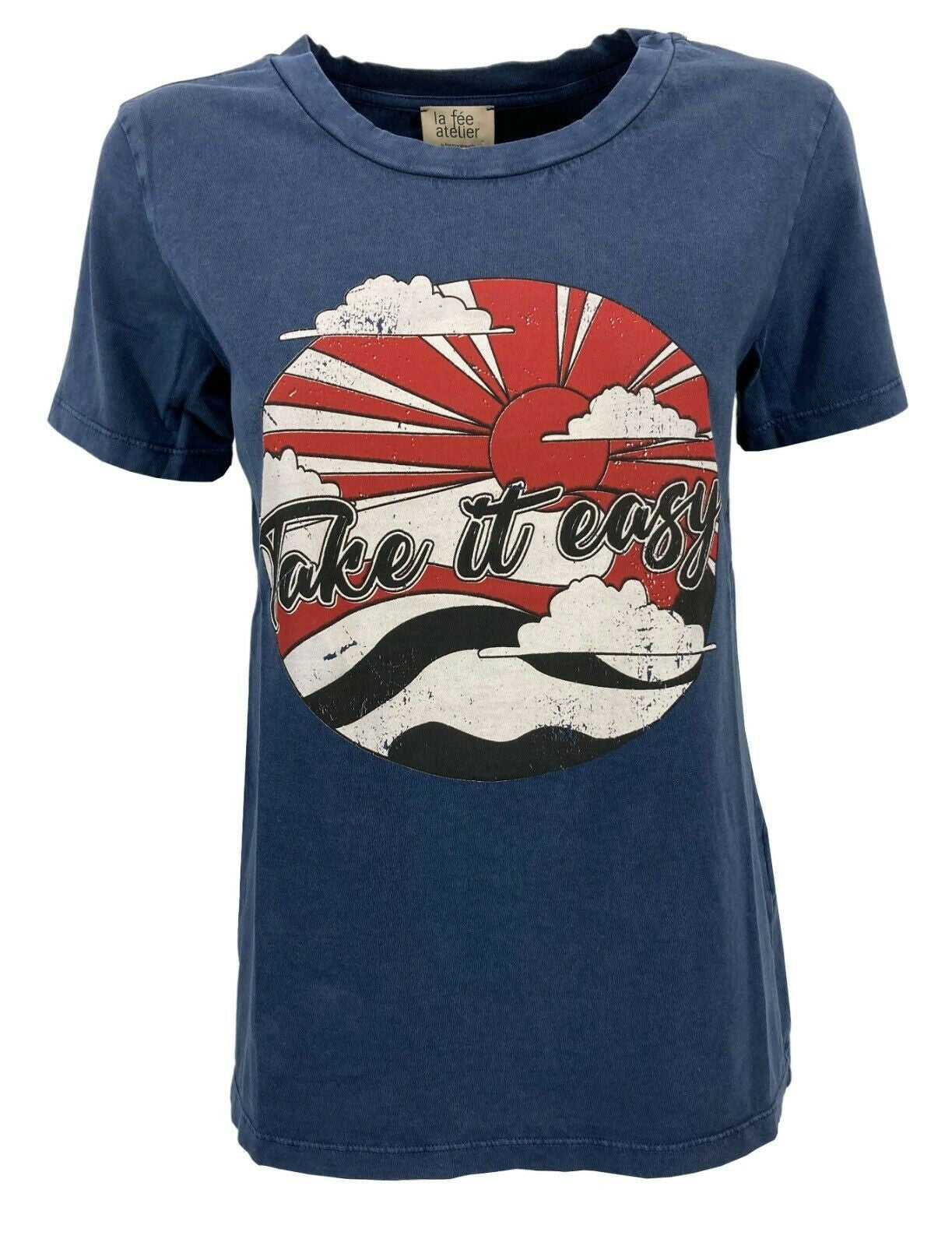 LA FEE MARABOUTEE t-shirt donna  lavaggio used art FA-TS-MAE 100% cotone MADE IN ITALY