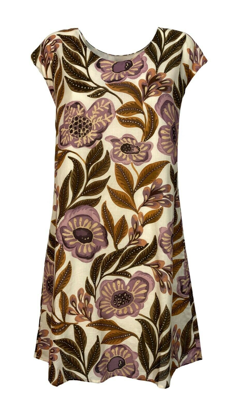 LA FEE MARABOUTEE abito donna foderato fantasia floreale moro/rosa art FA-RO-LYNCIA 100% cotone MADE IN ITALY