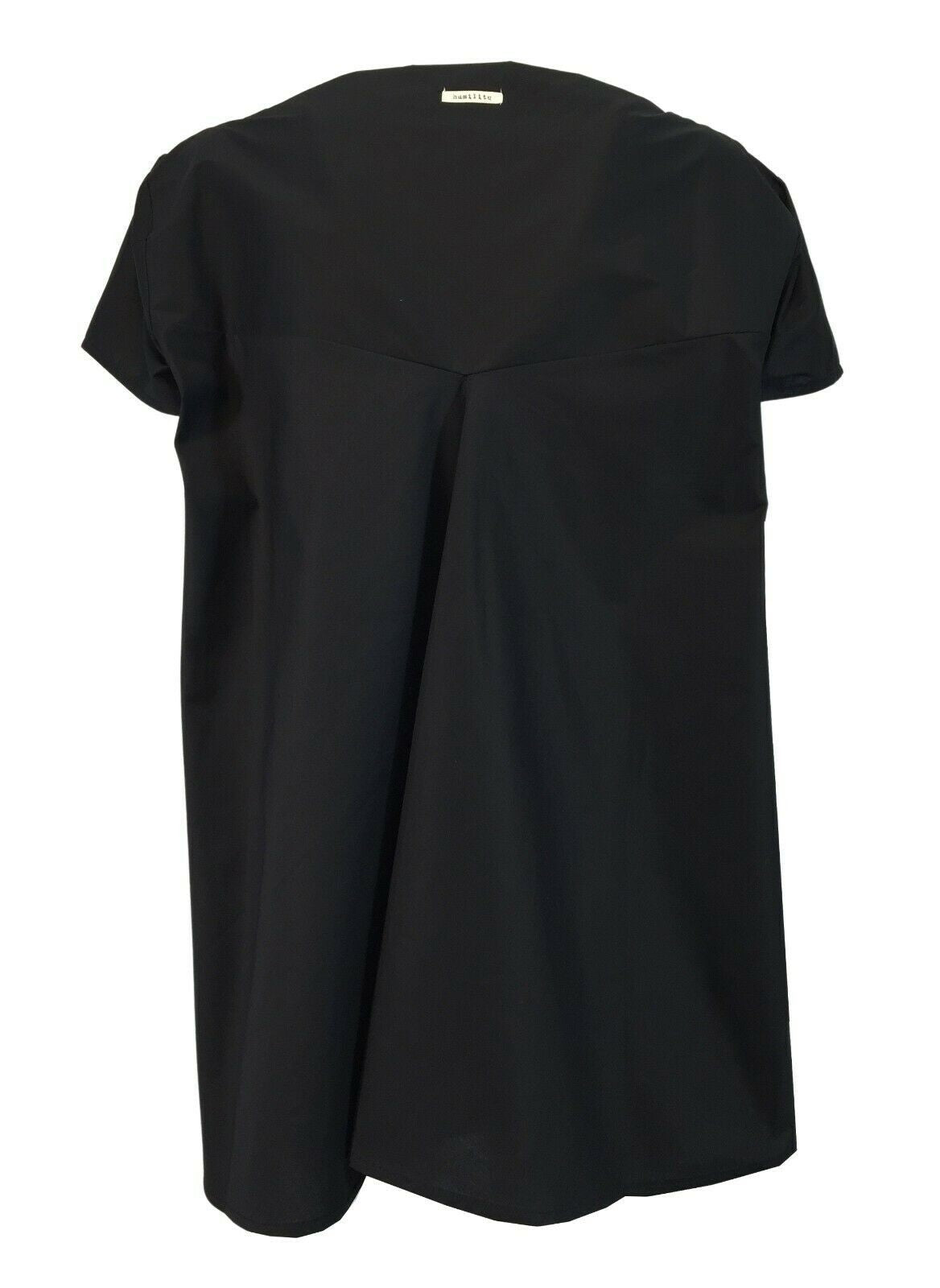 HUMILITY 1949 blusa donna mezza manica asimmetrica over art HA-TO-ARIANE MADE IN ITALY