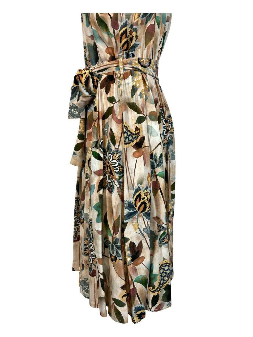 LA FEE MARABOUTEE abito donna fantasia beige/giallo/verde art FA-RO-LALAINA MADE IN ITALY