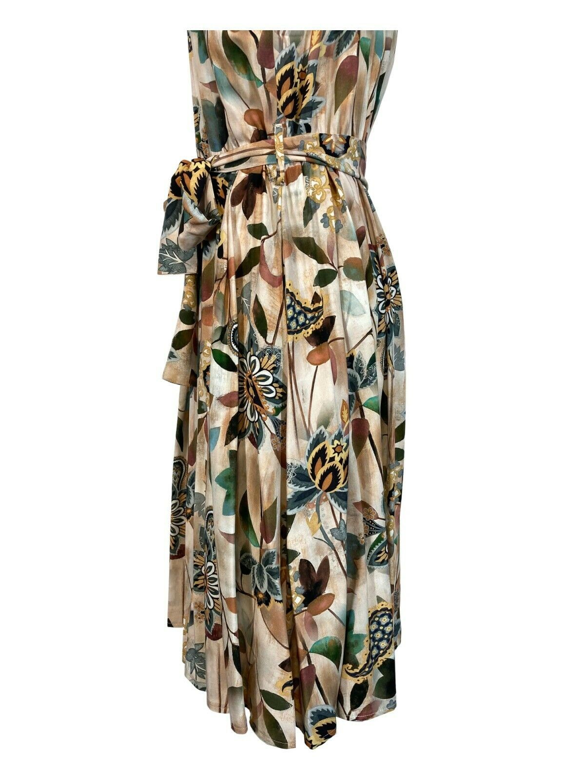 LA FEE MARABOUTEE abito donna fantasia beige/giallo/verde art FA-RO-LALAINA MADE IN ITALY