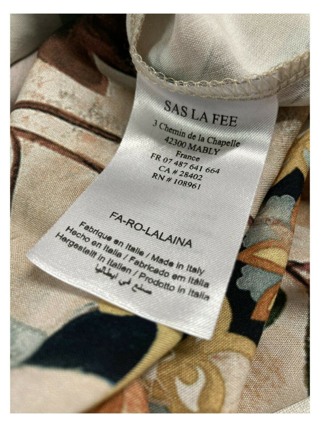 LA FEE MARABOUTEE abito donna fantasia beige/giallo/verde art FA-RO-LALAINA MADE IN ITALY