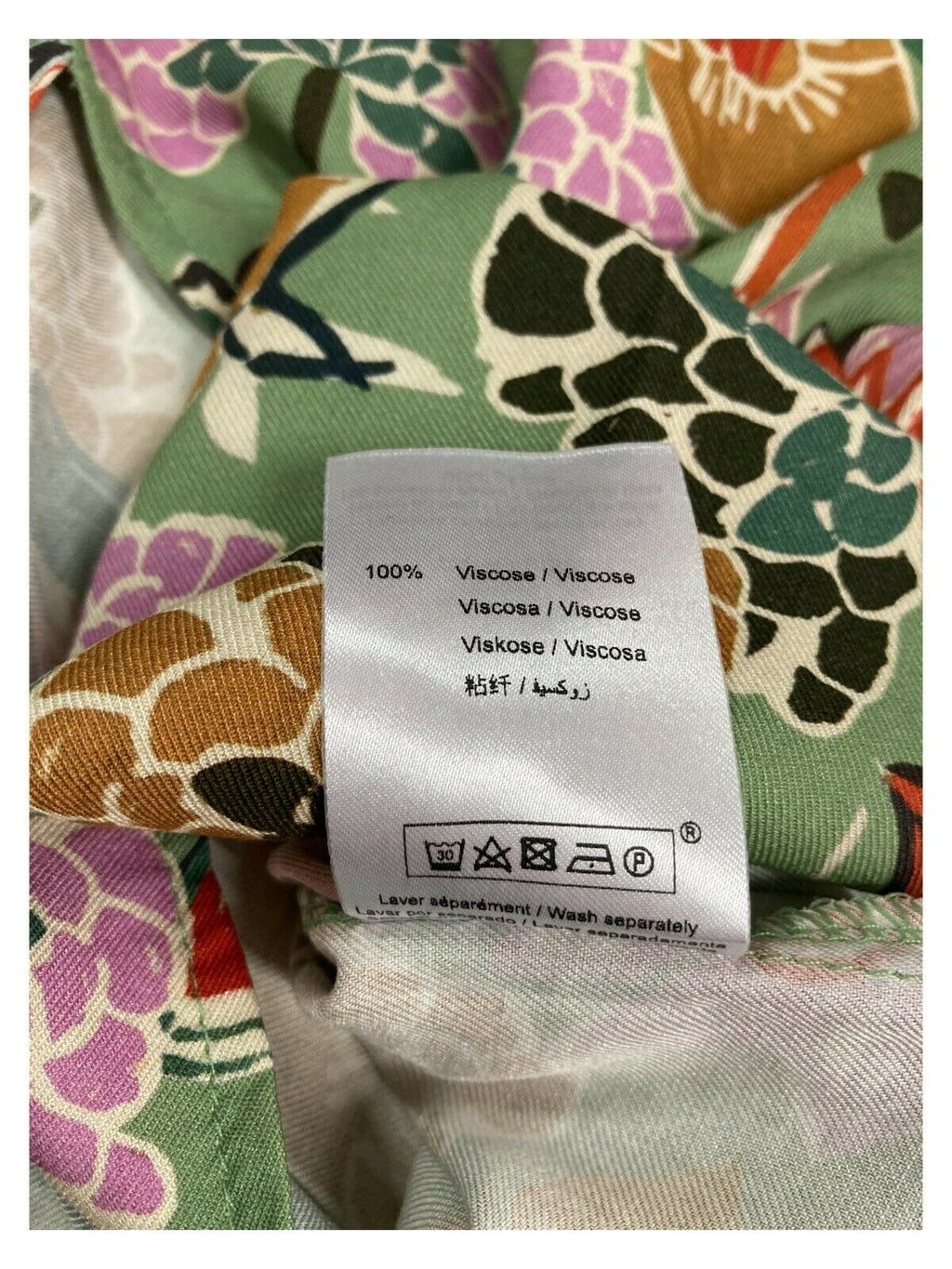 LA FEE MARABOUTEE blusa donna fantasia verde art FA-TO-LISE 100% viscosa MADE IN ITALY