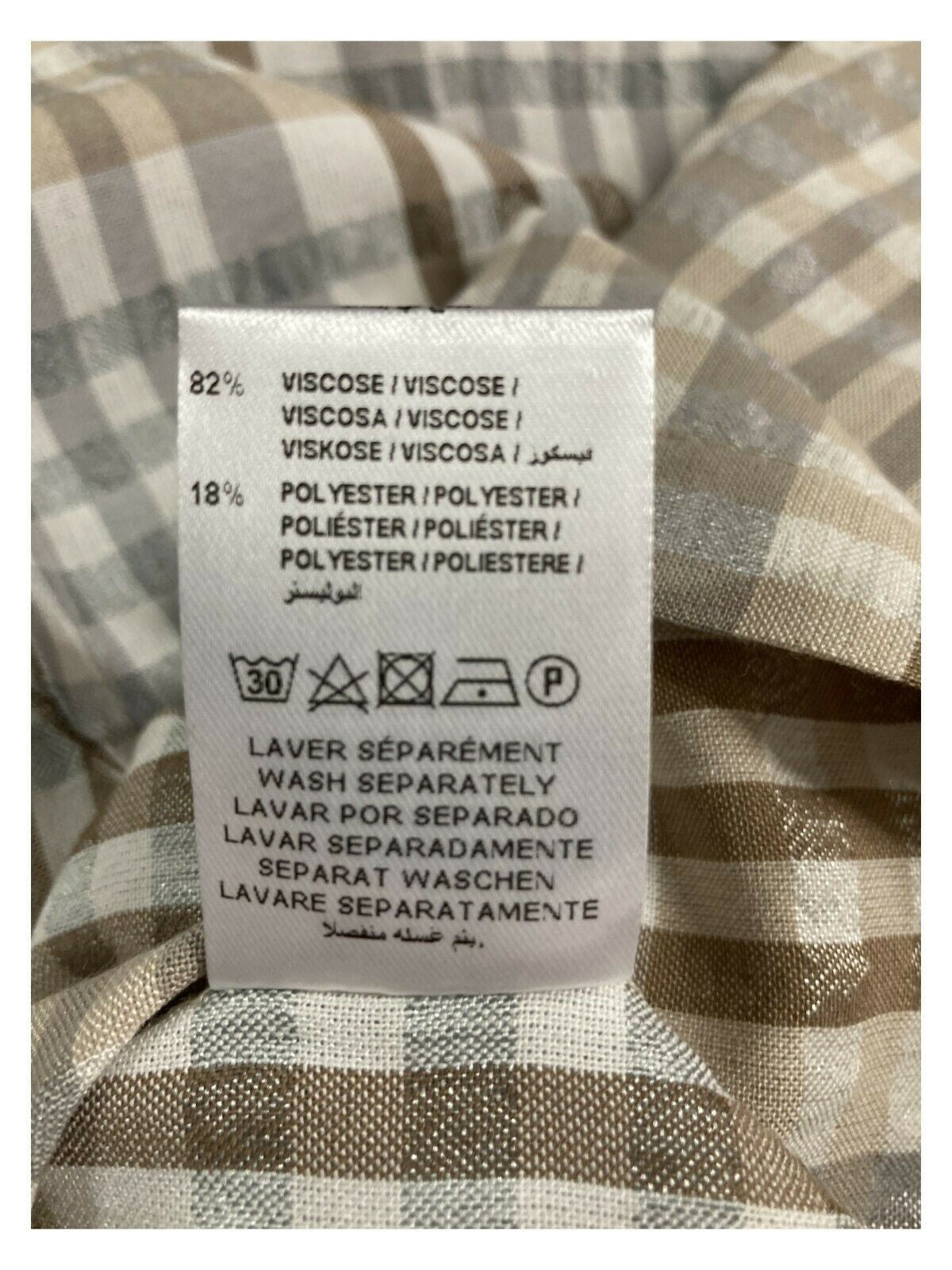 HUMILITY 1949 blusa donna quadri beige/grigio art HA-TO-HELIA MADE IN ITALY