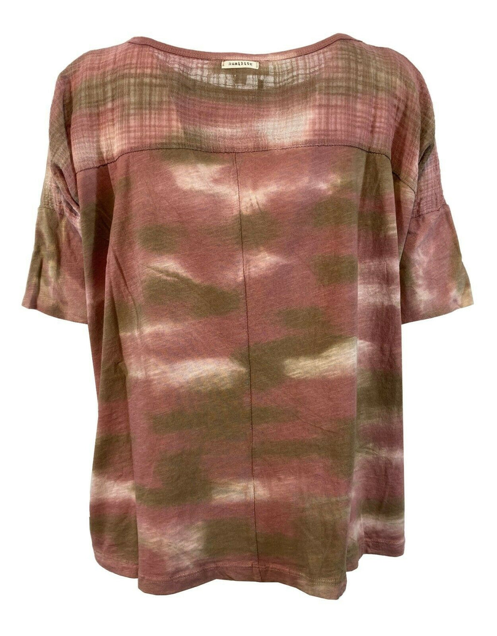 HUMILITY 1949 t-shirt donna sfumata beige/rosa over art HA-TS-ADELIA 100% cotone MADE IN ITALY