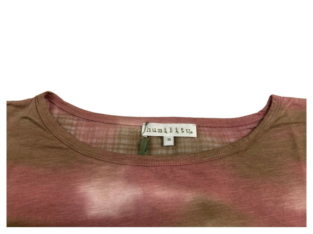 HUMILITY 1949 t-shirt donna sfumata beige/rosa over art HA-TS-ADELIA 100% cotone MADE IN ITALY