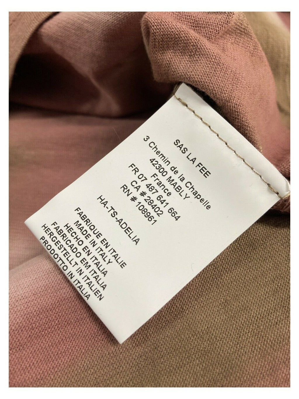 HUMILITY 1949 t-shirt donna sfumata beige/rosa over art HA-TS-ADELIA 100% cotone MADE IN ITALY