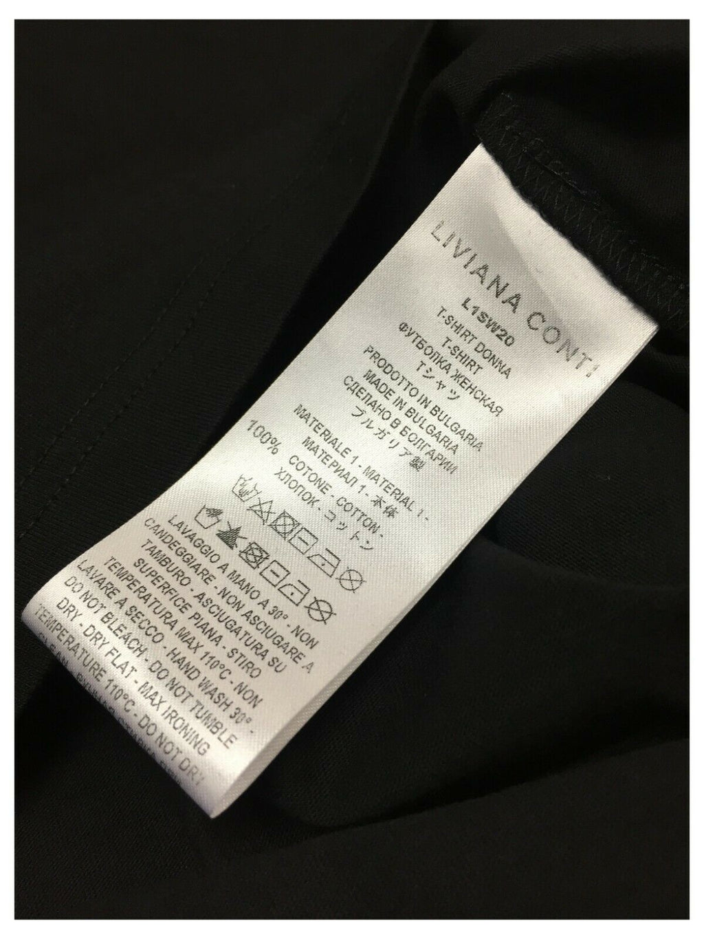 LIVIANA CONTI maxi t-shirt nera art L1SW20 100% cotone