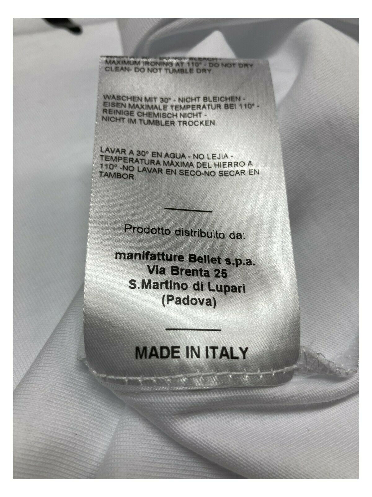 PRET A PORTER VENEZIA t-shirt donna girocollo bianca stampa nera art KARMA 100% cotone MADE IN ITALY