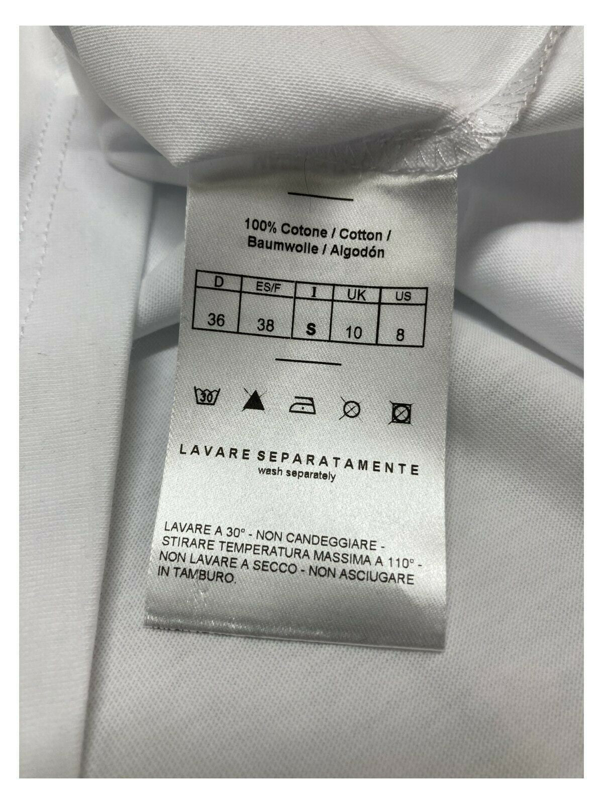 PRET A PORTER VENEZIA t-shirt donna girocollo bianca stampa nera art KARMA 100% cotone MADE IN ITALY