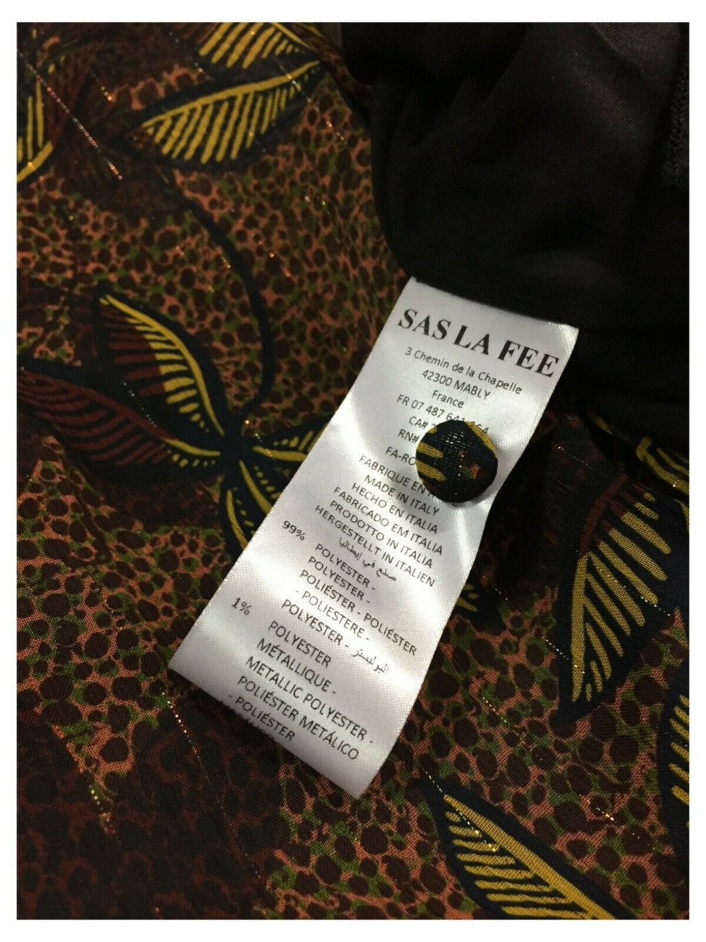 LA FEE MARABOUTEE abito donna fantasia nero/moro/lurex art FA-RO-LIBRE MADE IN ITALY