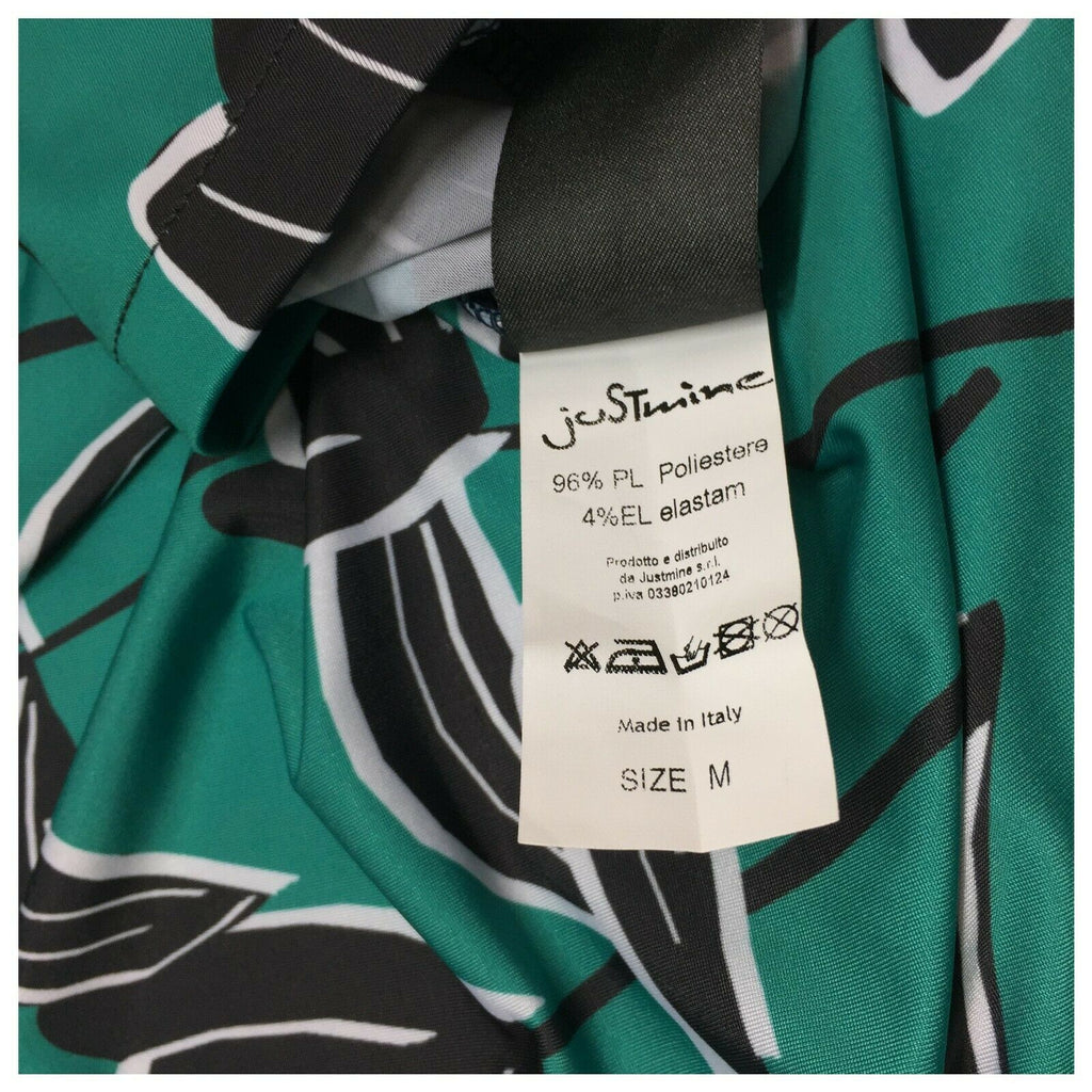 FEELING by JUSTMINE t-shirt donna fantasia moro/smeraldo svasata art E2658681 MADE IN ITALY