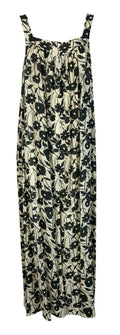 LIVIANA CONTI abito donna lungo fantasia floreale écru/nero art L1SU48 MADE IN ITALY