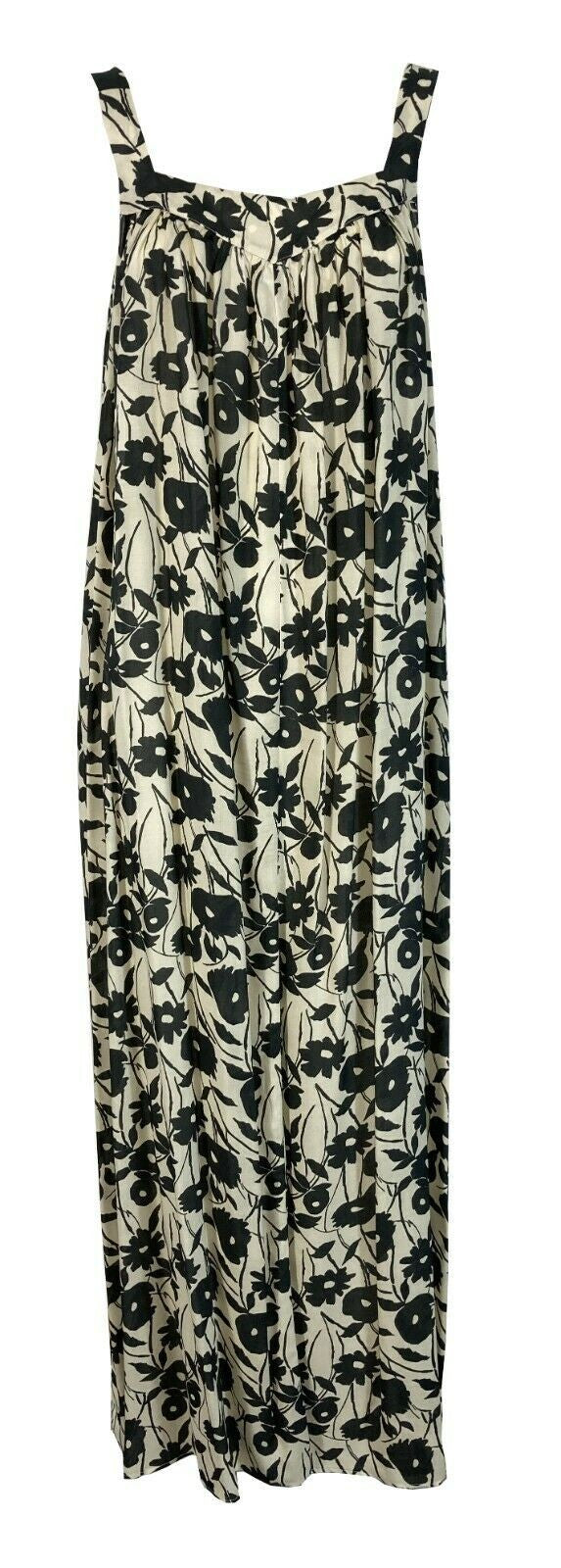LIVIANA CONTI abito donna lungo fantasia floreale écru/nero art L1SU48 MADE IN ITALY