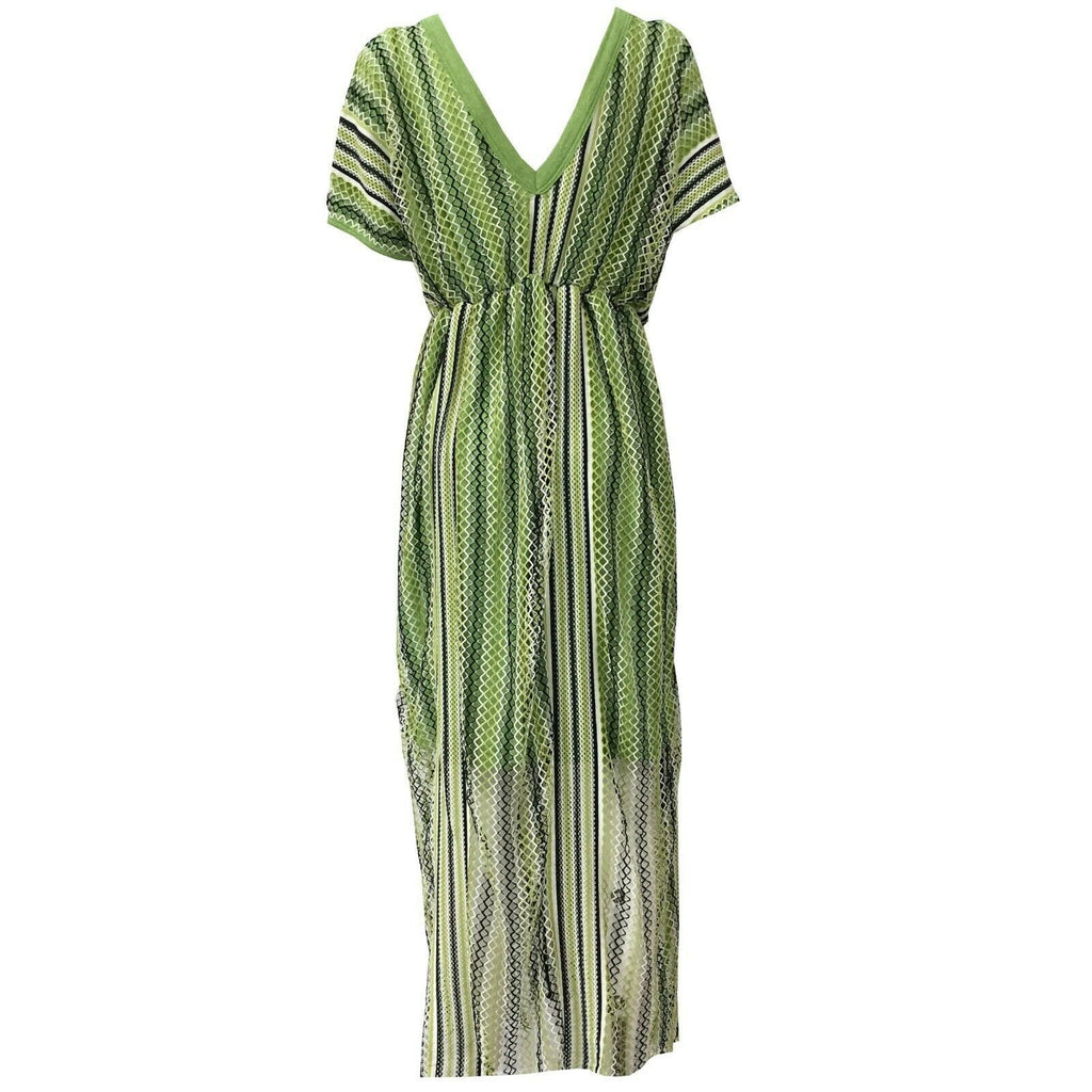 BE LIMOUSINE abito donna in rete verde/lurex/nero modello ARCOBALENO MADE IN ITALY