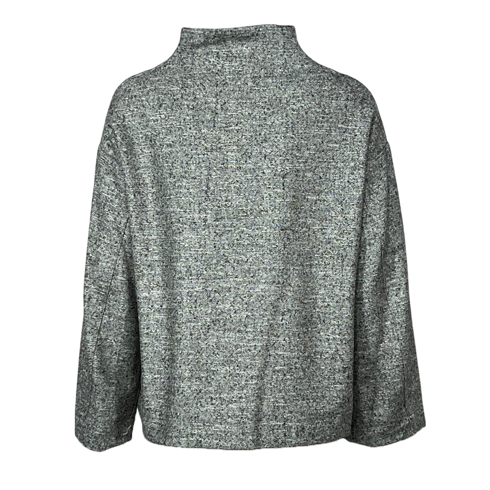 4.10 by BottegaChilometriZero Giacca donna grigio chiaro sale e pepe DD25313 COLLO ZEBRA