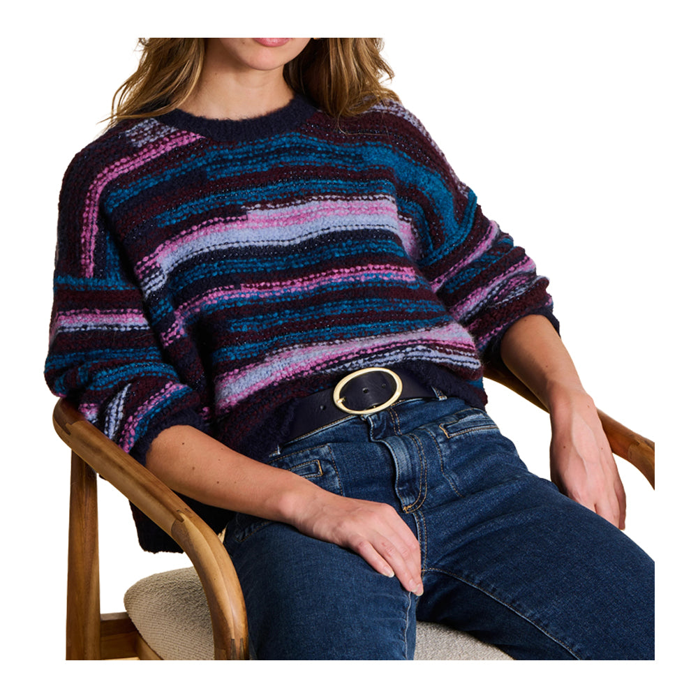 LA FEE MARABOUTEE maglia donna righe multicolor blu a scatola EPHEX Made in Italy