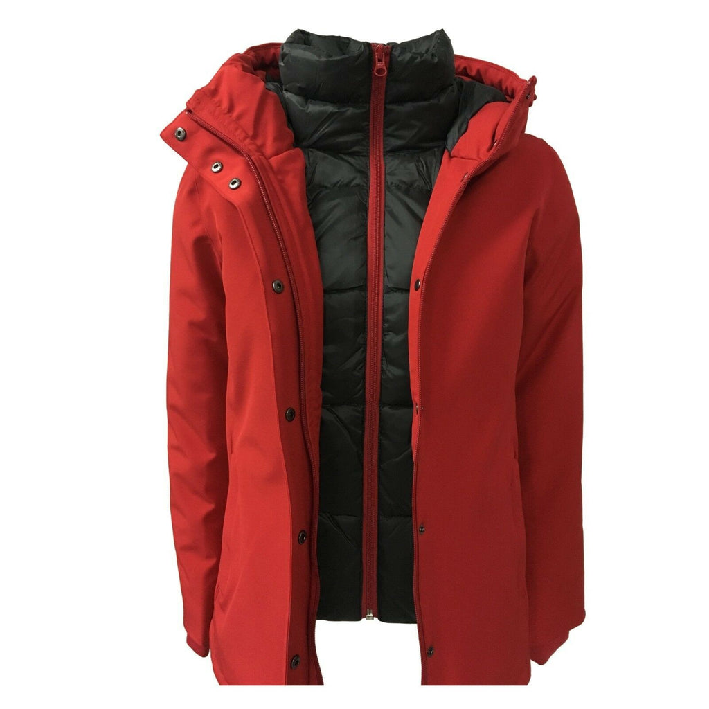 NORWAY giaccone donna rosso con cappuccio fisso in piuma mod MARTHA 85712