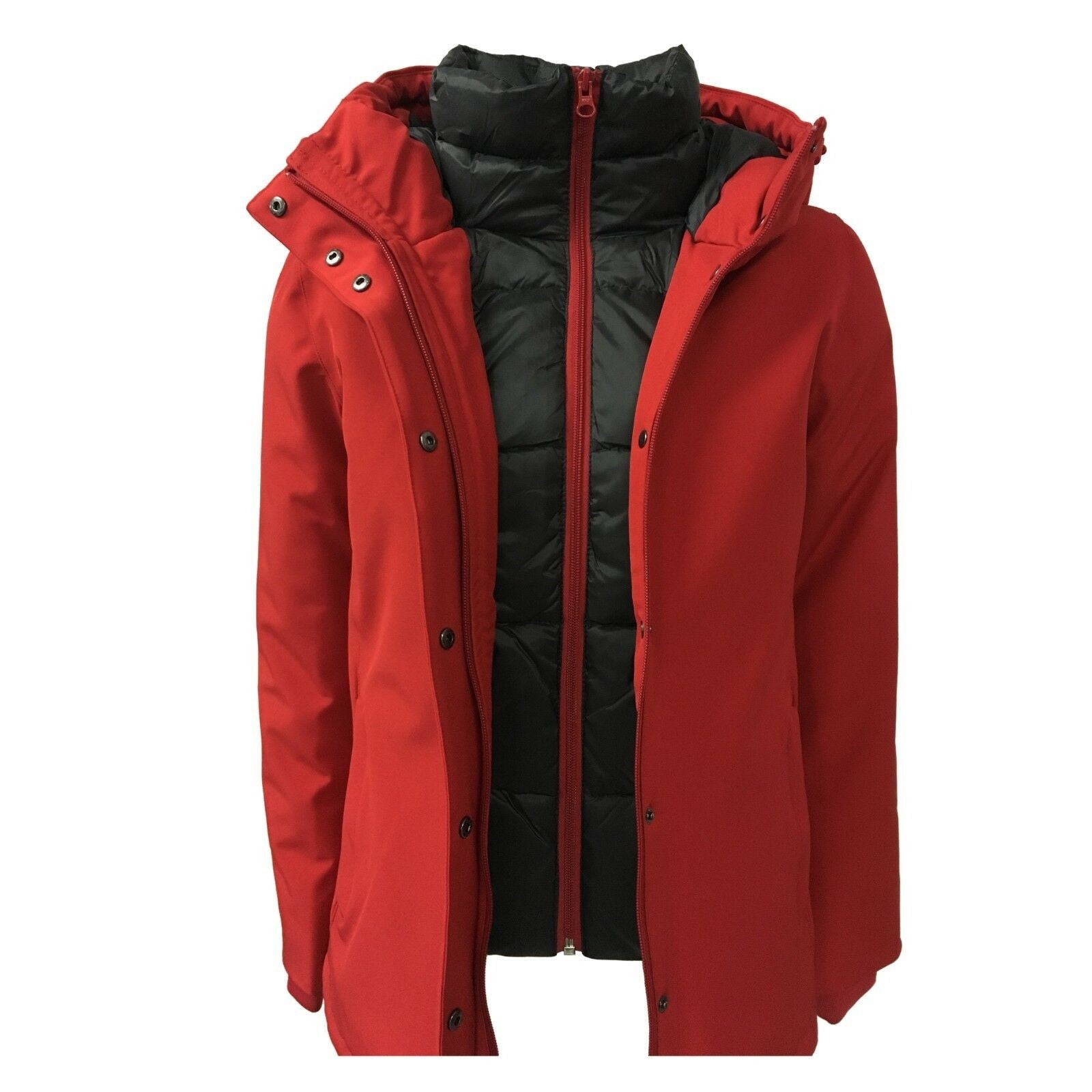 NORWAY giaccone donna rosso con cappuccio fisso in piuma mod MARTHA 85712